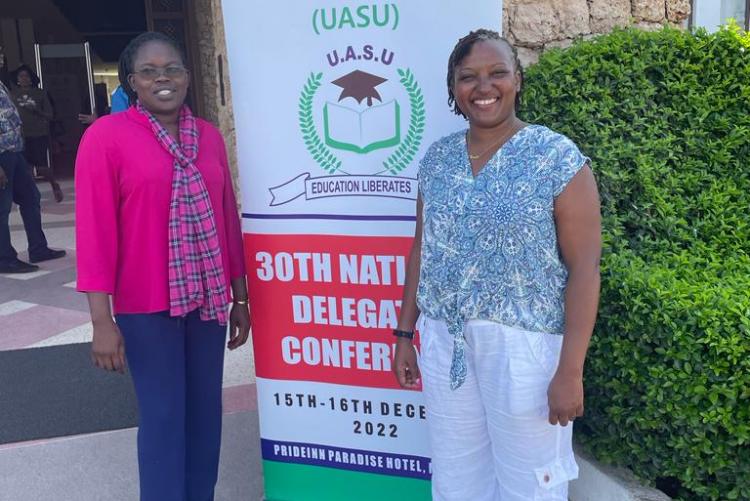 Dr. Angeline Chepchirchir and Dr. Teresia mutavi attending UASU delegates conference