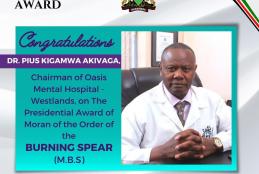 Dr. Pius Kigamwa receives a presidential awaed
